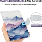 Passport Holder for Travel Essentials, RFID Blocking Leather Cover Wallet with Magnetic Closure, Aesthetic & Cute Passport Book Case for Women and Men - Hill