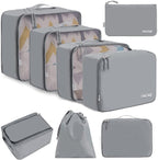 BAGAIL 8 Set Packing Cubes Luggage Packing Organizers for Travel Accessories-Pewter Color