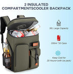 BAGPARKK Insulated Cooler Backpack,33/45 Cans Multifunctional Double Deck Leakproof Cooler Bag with Sternum Strap,Large Capacity Lightweight Travel Camping Beach Backpack