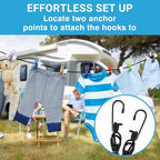 Retractable Travel Clothesline - Glow in the Dark Portable Clothes Line - 12ft/4m Camping Clotheslines for Outside, Hotel Room or Cruise - Laundry Line, Clothes Drying Line, Clothing Line Outdoor