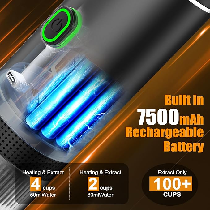 Portable Battery Espresso Coffee Maker for Travel, 20 bar Mini Car Espresso Machines, 3-in-1 Self-Heating Electric Espresso Maker, USB-C Ground Coffee & Capsule Pod(Ns&DG) RV, Hiking, Office