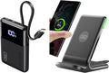 INIU Slimmest 45W 10000mAh Portable Charger with Built-in USB-C Cable & 15W Qi Certifie Wireless Charging Station Combo