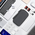 Skycase Electronic Organizer Travel Case - Waterproof Travel Cord Pouches for Organization, Cable Organizer, All-in-One Double Layers Storage Bag for Accessories, Charger, Cable, Grey - Medium