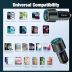 5 Pack 38W USB C Car Charger Adapter, 20W Fast USBC & 18W Rapid QC3.0 Ports, 12V Cigarette Lighter Adapter, Type C Auto Plug Outlet Accessories for iPhone 17 16 15 14, Samsung S26, Android Cell Phone