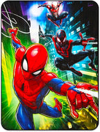 Spiderman Travel Blanket and Pillow Set - Bundle with Spiderman Blanket, Pillow, Stickers, More | Spiderman Travel Accessories for Kids