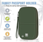 BOACAY Travel Document Organizer with RFID, Family Passport Holder, Wallet for Women & Men, Portable & Waterproof Case for Cards, Boarding Pass, Money