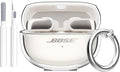 Aircawin for Bose Ultra Open Earbuds Case Clear 2024,Full Protective Shockproof Soft Transparent TPU Cover for Bose Open Ear Wireless Earbud Headphone Accessories with Carabiner and Cleaning Pen-Clear