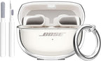 Aircawin for Bose Ultra Open Earbuds Case Clear 2024,Full Protective Shockproof Soft Transparent TPU Cover for Bose Open Ear Wireless Earbud Headphone Accessories with Carabiner and Cleaning Pen-Clear