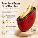 ZDEER GS5 Electric Heated Gua Sha Facial Sculpting Tool with Vibration, LED Red Light Therapy Face & Neck Massager, Skin Firming Device, Premium Gift for Women Mom, Includes 2 × 10ml Massage Oil, Red