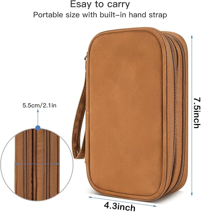 CAAORDKSO Travel Cable Organizer Pouch Electronic Accessories Carry Case Water Resistant Accessories Organizer Pouch Bag for Cable, Cord, Charger, USB, Phone, Power Bank, Earphone (Brown, Medium)