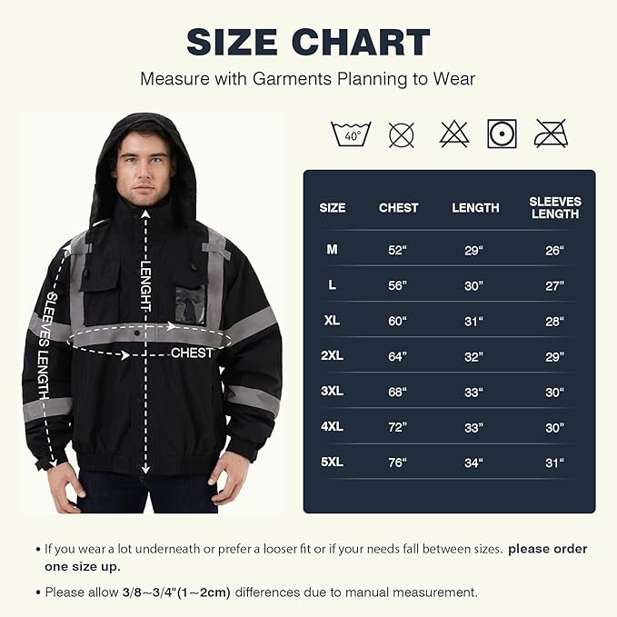 SKSAFETY Hi Vis Safety Rain Jacket for Men, Construction Work Rain Gear Heavy Duty Class 3 Rain Coat Waterproof Lightweight