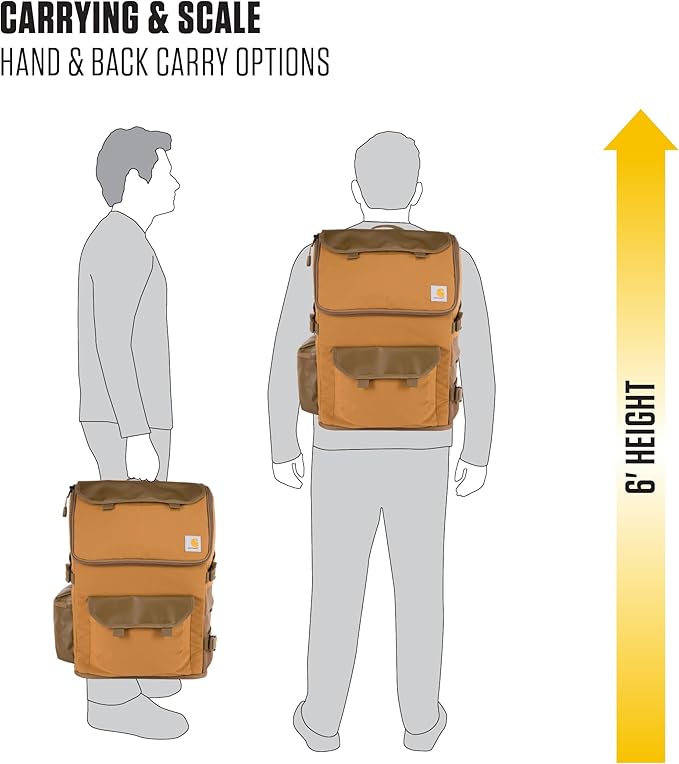 Carhartt 35L Nylon Workday Backpack, Durable Water-Resistant Pack with 15" Laptop Sleeve and Adjustable Shoulder Straps, Tarmac