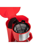 Holstein Housewares 5 Cup Drip Coffee Maker – Compact and User-Friendly with Auto Pause & Serve, Reusable Filter, Measuring Spoon & Glass Carafe, Office & Dorm Use, Red