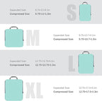 PANDA JOYS 4 Set Compression Packing Cubes Travel - Travel Accessories Expandable Packing Organizers for Carry On - Essentials Luggage Bags - Light Teal