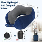 Cirorld Neck Pillow for Traveling, Travel Pillows for Airplanes,100% Pure Memory Foam Travel Neck Pillow, Adjustable Flight Pillow, Portable Plane Accessories with Eye Mask, Earplugs, Carry Bag