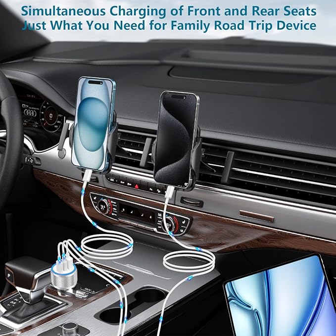 [Apple MFi Certified] iPhone 17 Car Charger, KYOHAYA 3-Port 67W PD/QC Power Adapter USB-C Fast Car Charging Cigarette Lighter with Type-C Cable for iPhone 17/17 Pro Max/16 Pro/15/Galaxy S26/S25/Pixel