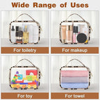 Wedama Clear Toiletry Bag, 2 Pack Clear Makeup Bags with Handles, Large Travel Bags PVC Cosmetic Bag for Women and Men, Carry on Airport Airline Compliant Bag, Leopard Print
