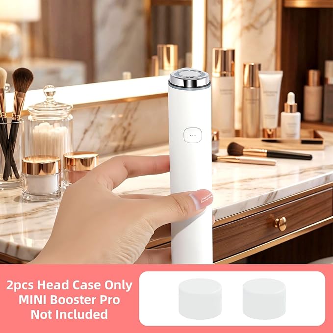 2Pcs Silicone Protective Head Case Suitable for Mini Booster Pro，Beauty Device Cover Head Cap for Mini Booster Pro Accessory (White)
