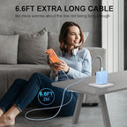 Phone 17 16 Pro Max Charger Fast Charging, 45W USB C Phone 17 16 Super Fast Charger Block with 6.6ft Long Type C Charging Cable Cord for i.Phone 17 Pro Max/17 Pro/17 Air/17/16/16Pro/16 ProMax-Blue