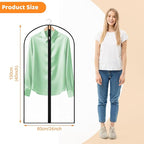 2 Pack Garment Bags 60 * 100cm, 40in Full Clear Garment Covers, Suit Storage Bags, Dress Organizer Bags Used To Protect Shirts, Winter Coats, Jackets