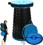 Spisces Upgraded Collapsible Stool with Cushion, 1000 lbs Capacity & 19.7-in High, Wider & Taller Heavy Duty Portable Telescoping Foldable Seat for Adults Camping, Travel, Music Festivals, Outdoors