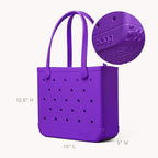 BOGG BAG Medium Tote – 15” x 12.5” x 5” – Durable, Washable, Tip-proof – Beach, Pool, Boat, Work, Sports (Houston We Have a Purple)