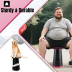 Doseno Upgraded Foldable Stool Thickened, Portable Collapsible Stool Retractable Stool for Fishing, Hiking Tours, BBQ, Parties, Outdoor Activities（Pink）