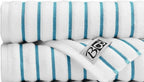 Black & White Brands Brazilian Beach/Pool/Bath Towel - Ultimate Absorbent Luxury XL 36x70 100% Cotton Wave (2 Towels, Turquoise Poly Stripe)