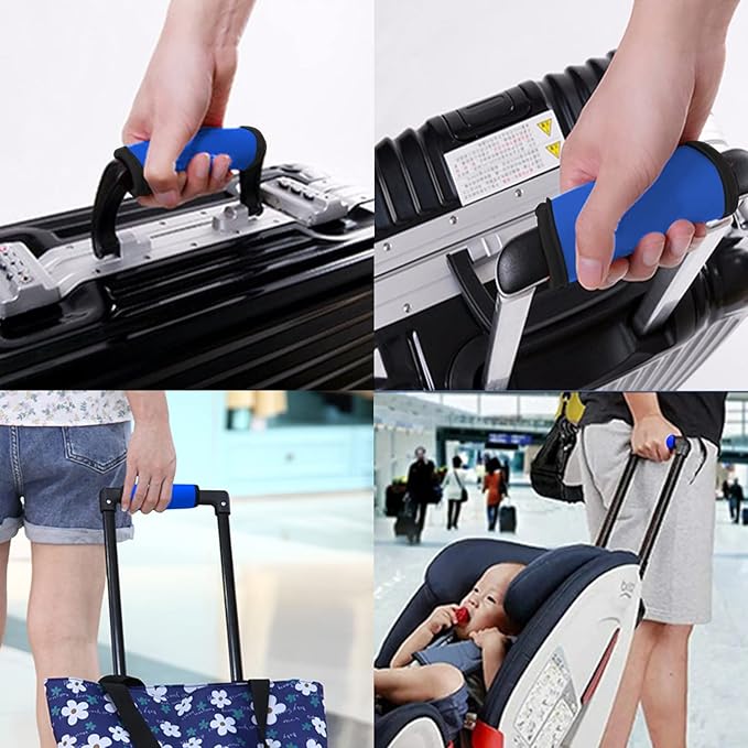 2 Pack Luggage Handle Wraps for Luggage Suitcase Travel Bags (Blue)