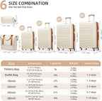 LARVENDER Luggage 6 Piece Expandable Luggage ABS Hardshell Carry on Suitcase with Spinner Wheels TSA Lock, Large Checked Travel Suitcase for Women and Men, Navy Blue(16/20/24/28/DB/TB)
