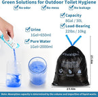 oceanengine Portable Toilet Bags Poo Gel Set, 8 Gallon Camping Toilet Bags with Portable Toilet Absorbent Gel, Compostable Portable Potty Bags for Camping Outdoor Hiking