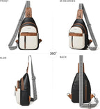 LATMAP 7L Sling Bag For Women Men Backpack Fanny Pack Crossbody Chest Travel Shoulder Belt Bags Purse Handbag PU Leather