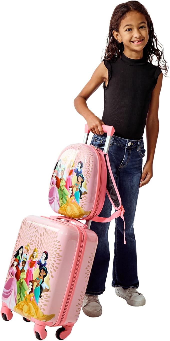 Disney Princess Character Art 2-Pack Backpack and 18" Luggage Set