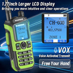 BAOFENG GMRS Handheld Radio Ham Radio Long Range GM21 Rechargeable Walkie Talkies,NOAA Weather Receiver GM-15 PRO 999 Channels Green Two Way Radio with USB-C Charger for Survival Gear Hunting,2 Pack