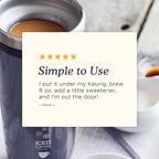 Zoku Instant Iced Coffee Maker, Reusable Beverage Chiller Cools Hot Beverages in Minutes Without Dilution, Portable 11-ounce Tumbler With Spill-resistant Lid and Straw, Grey