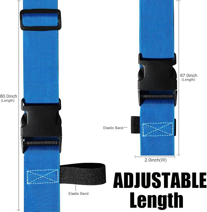 Luggage Straps for Suitcases TSA Approved-2 Pack Bright Personalized Luggage Belt Strap for Suitcase/Carry On Bag Luggage Accessories for Travel (SkyBlue)