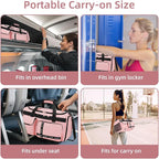 MAXTOP Gym Bag for Women Men Travel Duffle Bag Large Capacity Carry On Weekender Overnight Bag With Shoe Compartment Gym Tote Dry Wet Separation Duffel Bag for Travel