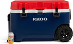 Igloo Trailmate 75Qt Wheeled Cooler, Insulated Hard Shell Ice Chest, Americana