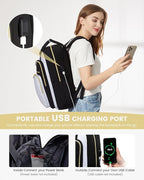 LOVEVOOK Laptop Backpack for Women, Fashion Backpack Purse for Travel with USB Port, Lightweight Casual Daypacks Nurse Teacher Computer Bag for College Work Business, Fit 17" Laptop