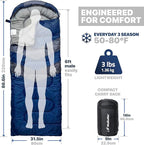 MalloMe Sleeping Bags for Adults Cold Weather & Warm - Backpacking Camping Sleeping Bag for Kids 10-12, Girls, Boys - Lightweight Compact Camping Essentials Gear Accessories Hiking Sleep Must Haves