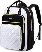 LOVEVOOK Laptop Backpack for Women, Fashion Backpack Purse for Travel with USB Port, Lightweight Casual Daypacks Nurse Teacher Computer Bag for College Work Business, Fit 17" Laptop