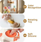 ALASOU 3PCS Pop Suction Cup Spinner Sensory Airplane Travel Toys for 1 Year Old Boy Girl Infant Toddlers|Novelty Spinning Tops 12 18 Months|1 2 Year Old Boy Birthday Gift|Baby Bath Toy Kids Ages 1-3