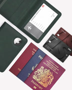 Stouchi Airtag Passport Holder – Track Your Passport, RFID Blocking Travel Wallet for Men, Slim All-in-One Organizer for Secure International Travel (Green)