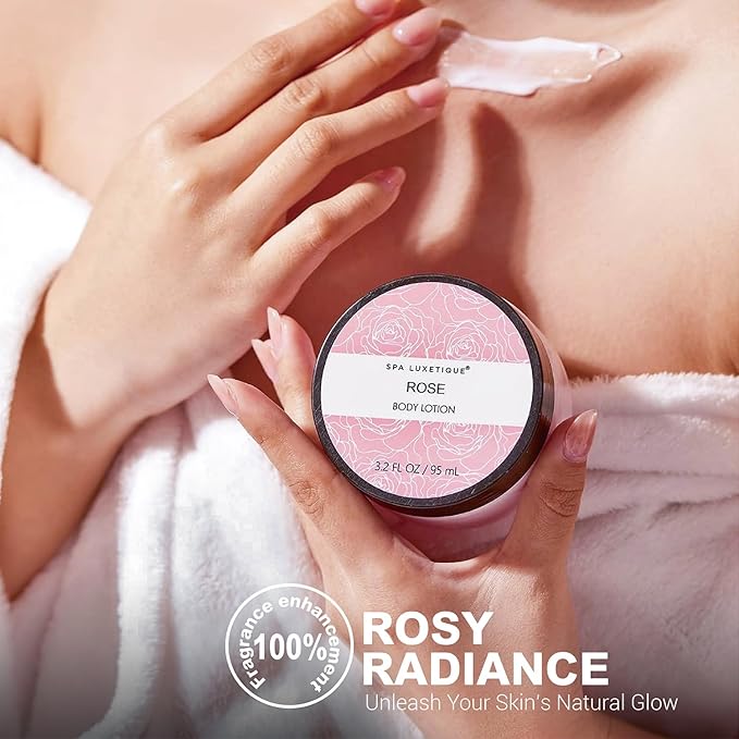 Spa Luxetique Gifts for Women, Bath and Body Gifts Set 6pcs Gift Baskets Rose Bath Sets for Women Valentine's Day Gifts for Her