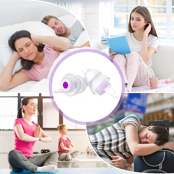 Sleeping Ear Plugs, 2 Pair Earplugs Sound Blocking, Noise Reduction Reusable Soft Earbuds – Hearing Protection for Snoring Loud Events Travel Studying Work Concerts – 31 dB Noise Cancelling