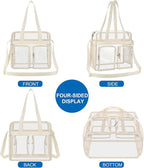 XCU Clear Bag for Stadium Events 12x6x12 Large Clear Tote Bag Transparent Lunch Bag Adjustable Straps for Concert Sports Work