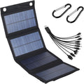100W Solar Panel Folding Charger IP65 Waterproof USB Solar Power Charger with 2 Hooks & 1 Adapter, Portable SunPower Solar Panel for Camping Power Bank Phone Charger for Outdoor