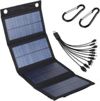 100W Solar Panel Folding Charger IP65 Waterproof USB Solar Power Charger with 2 Hooks & 1 Adapter, Portable SunPower Solar Panel for Camping Power Bank Phone Charger for Outdoor