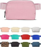 YOSHUYUKI Fanny Pack Crossbody Bag Trendy Waterproof Small Sling Cross Body Purse for Women Men Fashion Waist Packs Mini Belt Pouch Chest Bum Hip Bag Lulu Dupes for Travel Vacation Running Pink