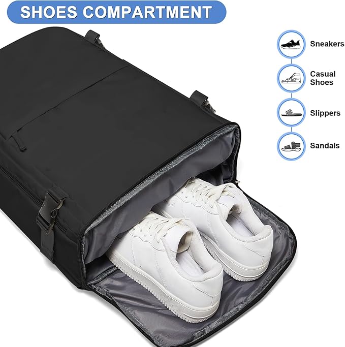 coofay Large Travel Backpack For Women Airline Approved Carry On Waterproof Sports Luggage Casual Daypack Small Hiking Backpack Black